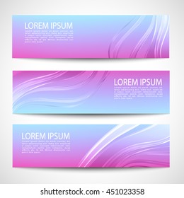 Abstract header purple blue pink wave white vector design