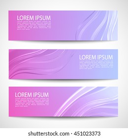 Abstract header purple blue pink wave white vector design