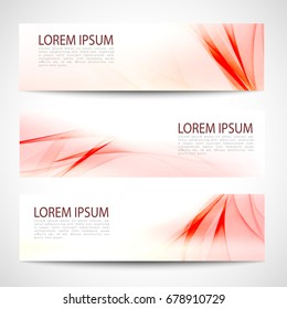 Abstract header red line white background vector design.