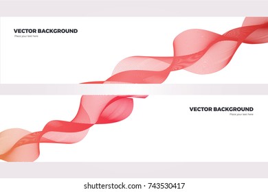 Abstract Header Red Wave Line White Background Vector Design