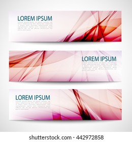 Abstract header red wave white vector design