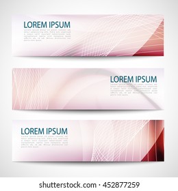 Abstract header red wave white vector design
