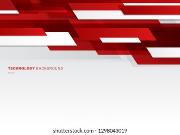 Abstract Technology Geometric Red Color Shiny Stock Vector (Royalty ...