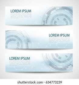 Abstract header technology background vector design