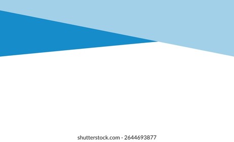 Abstract header template with bold blue wave and transparent background. Modern website banner. Stock vector illustration in flat cartoon style.
