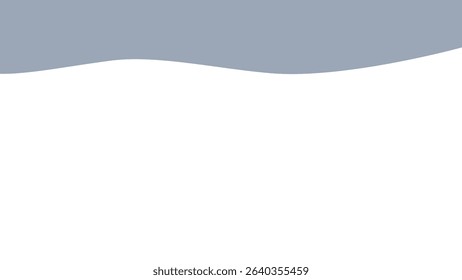 Abstract header template with flat blue wave shape and transparent background. Modern website banner. Stock vector illustration in flat cartoon style.
