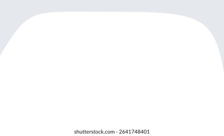 Abstract header template with flat white curve and transparent background. Simple website banner. Stock vector illustration in flat cartoon style.
