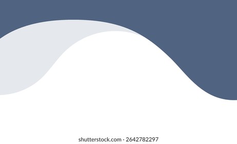Abstract header template with overlapping blue and white curve and transparent background. Minimalist website banner. Stock vector illustration in flat cartoon style.
