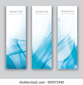 Abstract header vertical blue wave white vector design