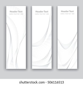 Abstract header vertical gray wave white background vector design