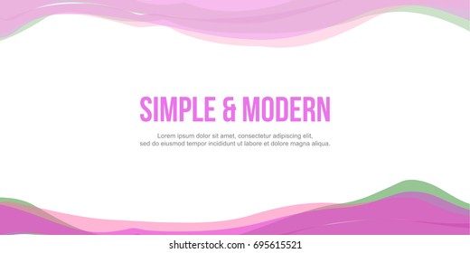 Abstract header website pink green wave