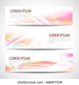 Abstract header white line wave vector design. colorful rainbow background