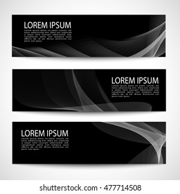 Abstract header white wave black background vector design
