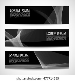 Abstract header white wave black background vector design