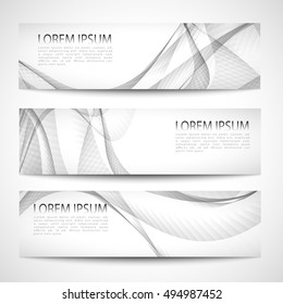 Abstract header white wave smooth line background vector design