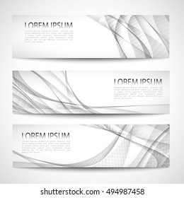 Abstract header white wave smooth line background vector design
