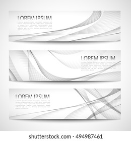 Abstract header white wave smooth line background vector design