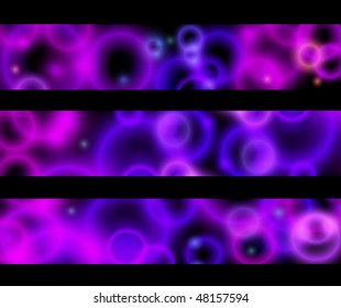 Abstract headers set with sparkling light. EPS 10