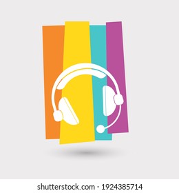 Abstract headphone graphic trendy vector logo design.