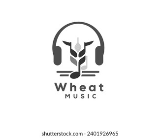 abstract headphone music studio logo icon symbol design template illustration inspiration