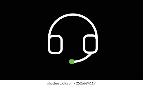 Abstract Headphone for support - white vector icon.