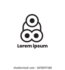 logotipo de auriculares abstractos, ilustración simple, arte vectorial