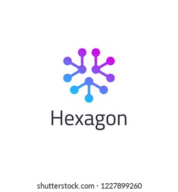 Abstract healtcare logo template hexagon ai artificial data circuit digital web connection crypto coin token blockchain