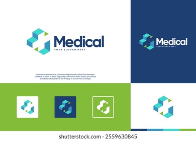 abstract health cross logo, health service, care, graphic design illustration.