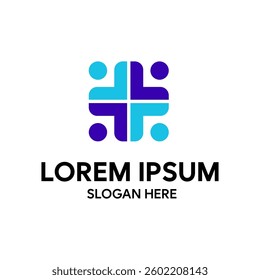Abstract Health Logo with Human Elements