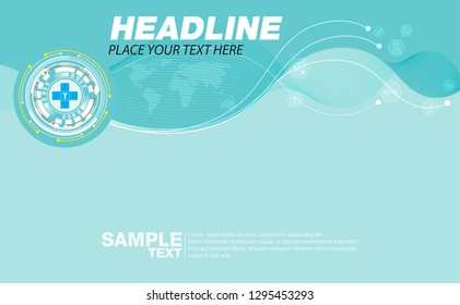 Abstract health and medical background concept template design Vector Illustration,Can use for business data report, presentation, web page, brochure, leaflet, flyer, poster and advertising.