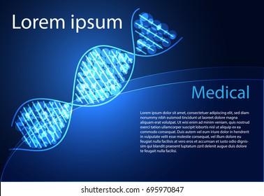 Abstract health medical science consist DNA digital technology concept  modern medical technology,Treatment,medicine on hi tech future blue background. for template, web design or presentation.
