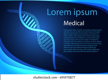 Abstract health medical science consist DNA digital technology concept  modern medical technology,Treatment,medicine on hi tech future blue background. for template, web design or presentation.
