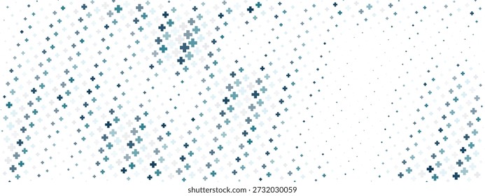Abstract health pattern featuring geometric plus signs on white backdrop. Modern medical texture ideal for hospital websites, healthcare graphics, or clinical templates.