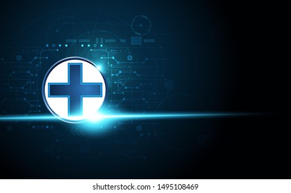 Abstract health science consist health plus digital technology concept modern medical technology 