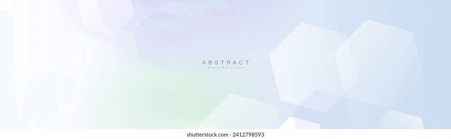 Abstract Healthcare and futuristic technology background. Hexagon with white and clean horizontal banner. Vector