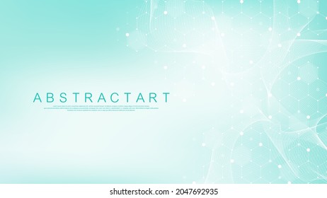 Abstract healthcare and medical background. Hexagonal technological background. Wave flow innovation pattern. Vector illustration.