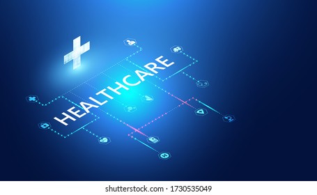 Abstract healthcare & Medical concept Linking health information.