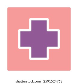 Abstract healthcare symbol graphic design element with a simple geometric cross shape for a modern and minimalist design aesthetic.