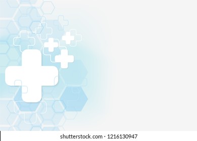 Abstract healthy and medical background. Technology and science wallpaper template. Soft blue color. Business vector illustration