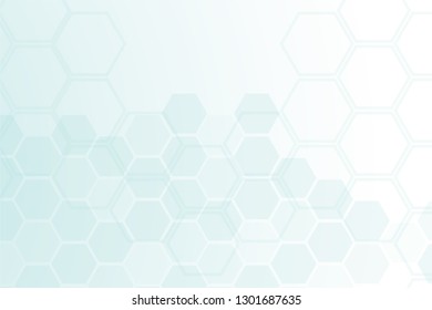 Abstract healthy and medical background. Technology and science wallpaper template with hexagonal shape. Soft blue color medical banner template with space for text. Business vector illustration.