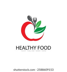 abstract healthyfood vector logo design