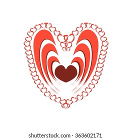 Abstract Heart Assembled From Smaller Hearts. Vector, Illustration