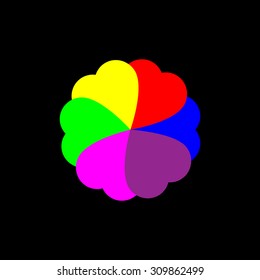 Abstract Heart Background. Logo design. Colorful. Illustration