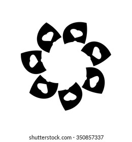 Abstract Heart Background. Logo Design. Black and White