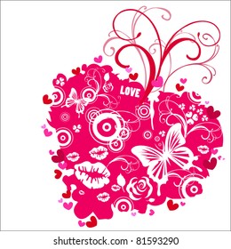 Abstract heart background vector illustration
