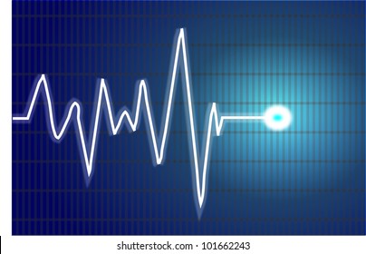 Abstract heart beats cardiogram illustration - vector