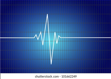 Abstract heart beats cardiogram illustration - vector