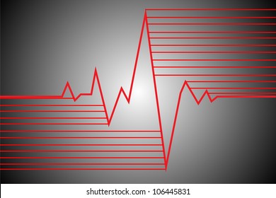 Abstract heart beats cardiogram illustration - vector