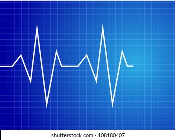 Abstract heart beats cardiogram illustration - vector