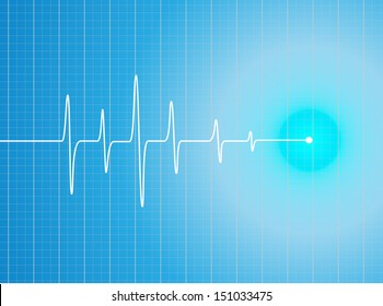 Abstract heart beats cardiogram illustration - vector 